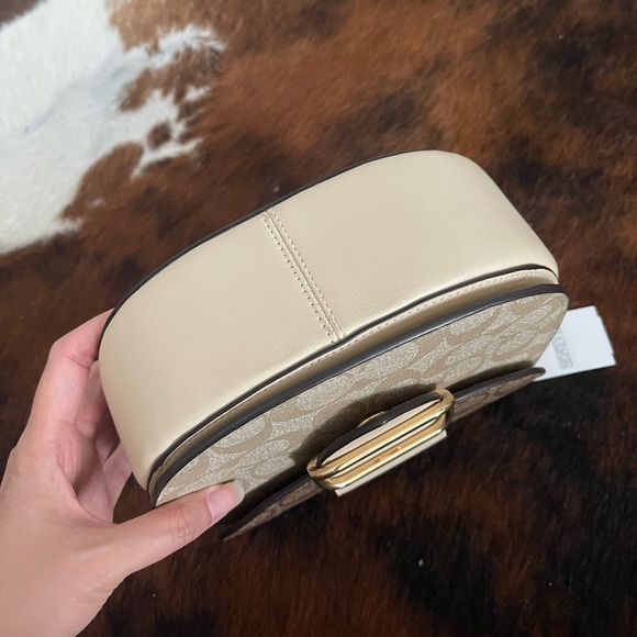 Coach Morgan Saddle Bag In Blocked Signature Canvas - Picture 6 of 8